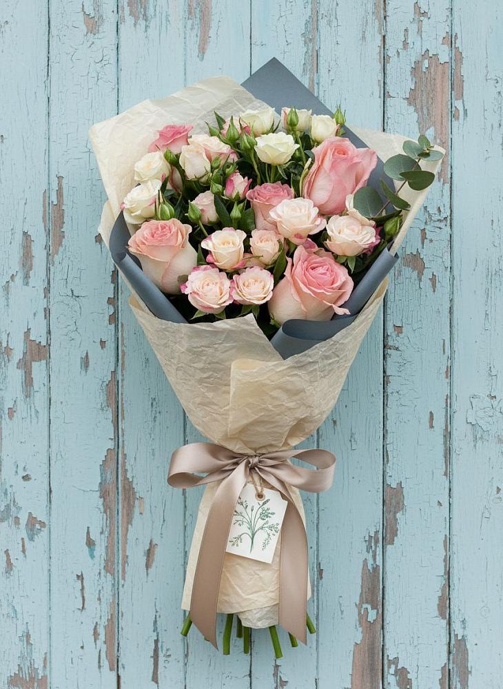 Букет нежный и розовый в Брюховецкой Букет цветов из: Розы в Брюховецкой