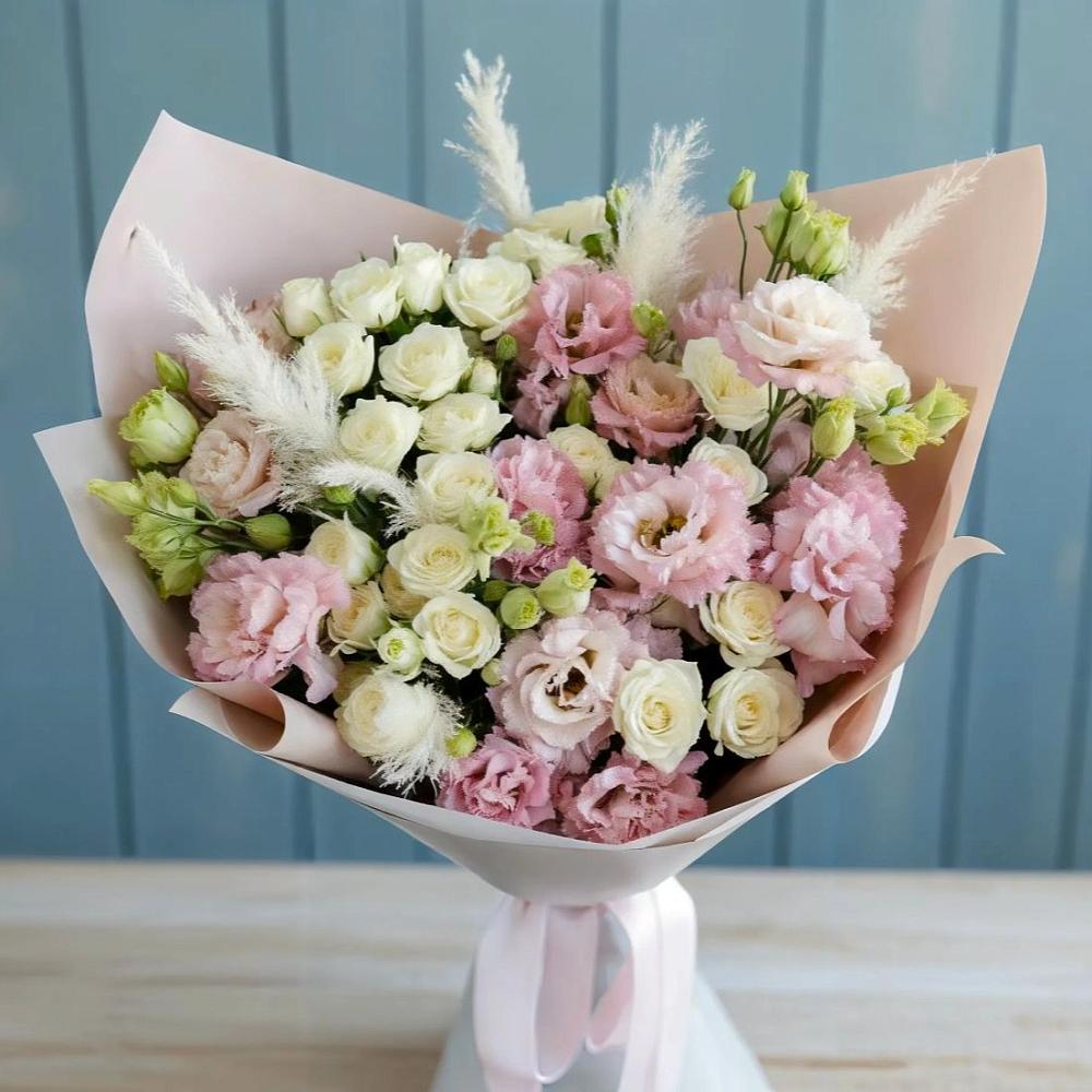 Букет цветов из: Альстромерии и Розы в Брюховецкой