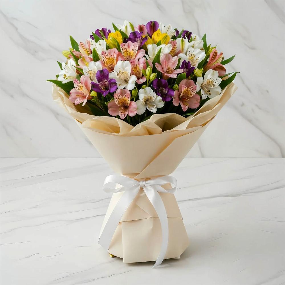 Букет цветов из: Альстромерии в Брюховецкой