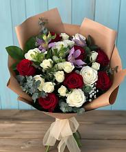 Букет цветов из:  Розы и Альстромерии #REPLACE_PRED# Брюховецкой