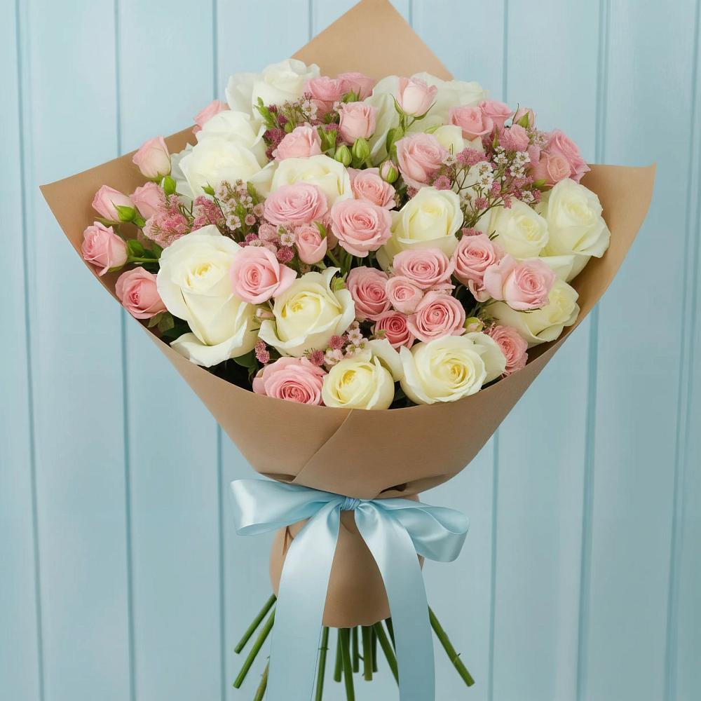 Букет цветов из: Розы в Брюховецкой