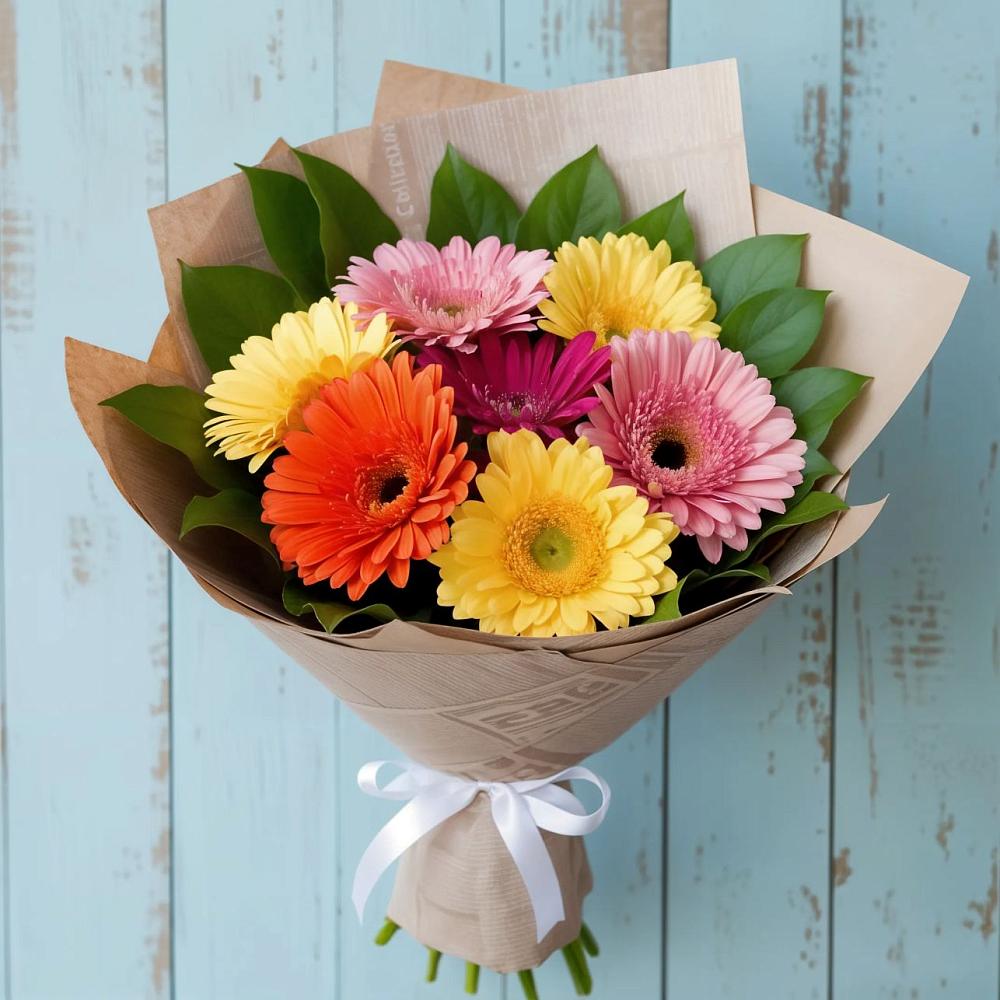 Букет цветов из: Герберы в Брюховецкой