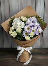 Букет цветов из:  Хризантемы и Розы в Брюховецкой