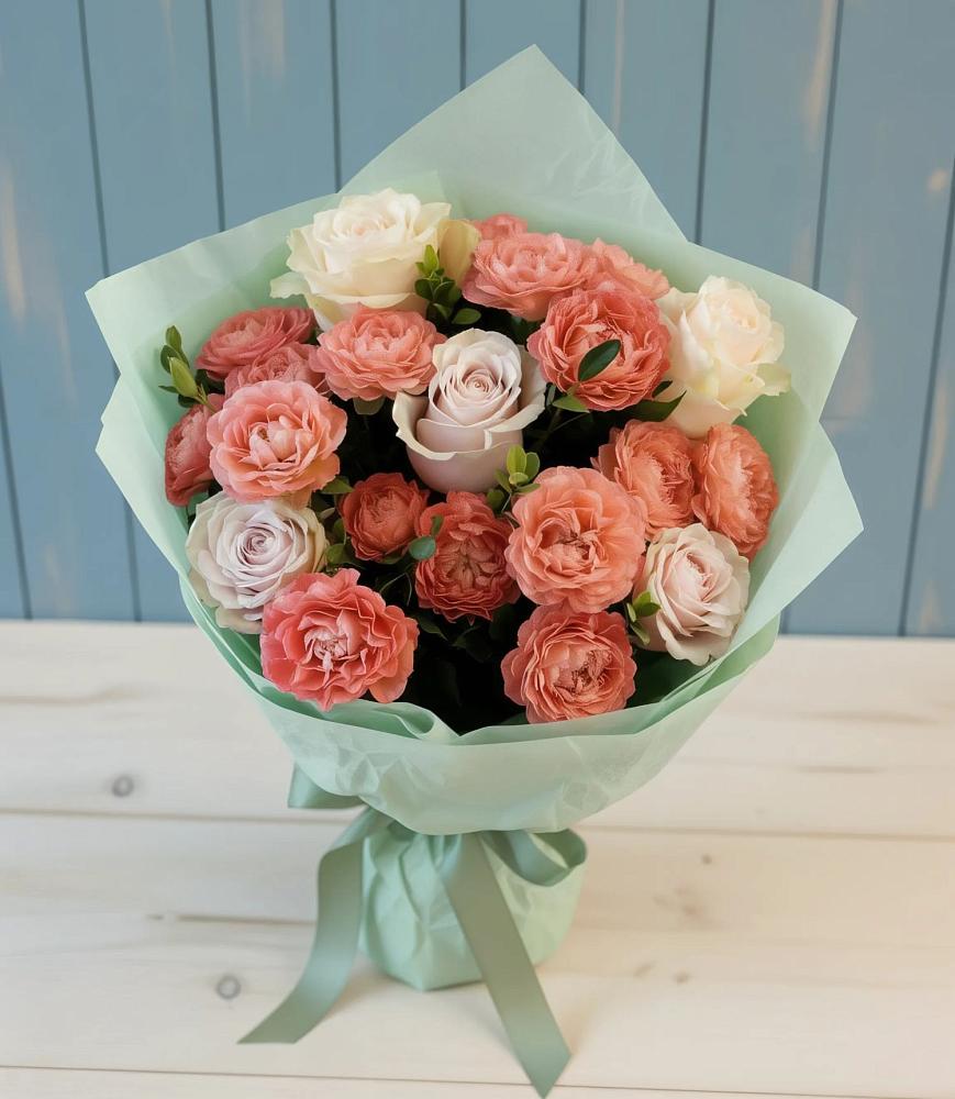 Букет цветов из: Розы в Брюховецкой