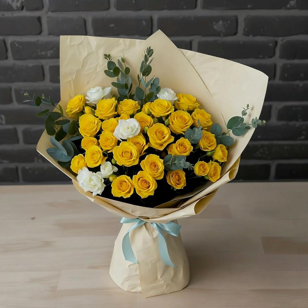 Букет цветов из: Розы в Брюховецкой