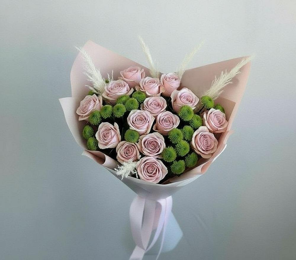 Букет цветов из: Розы и Хризантемы в Брюховецкой