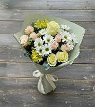 Букет цветов из:  Альстромерии, Розы и Хризантемы в Брюховецкой