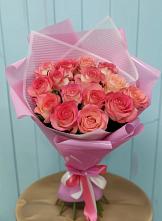 Букет 15 Розовых роз Равель в Брюховецкой