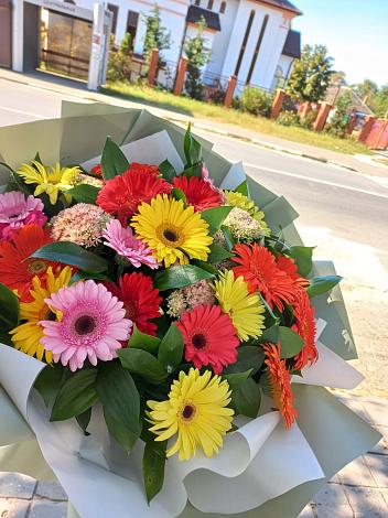 Букет цветов из: Герберы в Брюховецкой