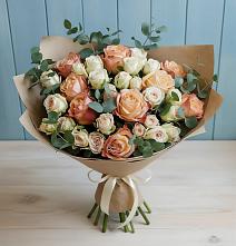 Букет цветов из:  Альстромерии и Розы #REPLACE_PRED# Брюховецкой