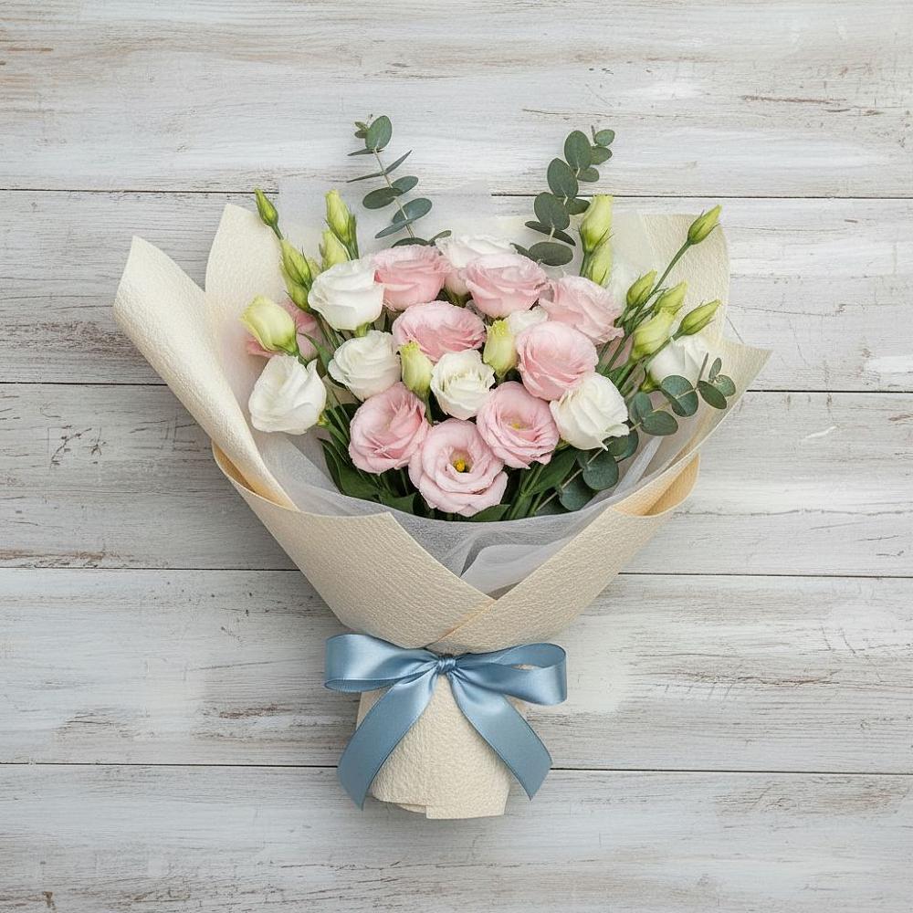 Букет цветов из: Лизиантусы в Брюховецкой